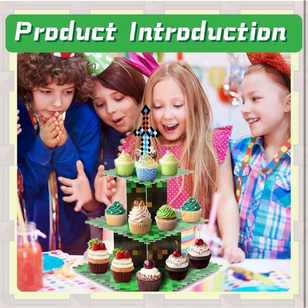 MINECRAFT Pixelated Birthday Party Supplies Set